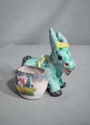 Charming Vintage Italian Hand-Painted Donkey Planter