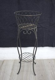 Iron Plant Stand With Scrolled Detailing