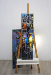 Group E - 2 Leaded Stained Glass Panels