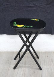 Vintage Hand-Painted Folding TV Tray Table By The Golden Rule