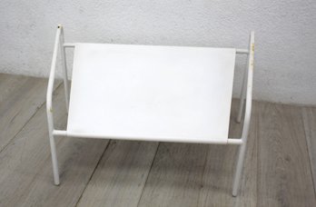 Vintage White Metal Foot Stool