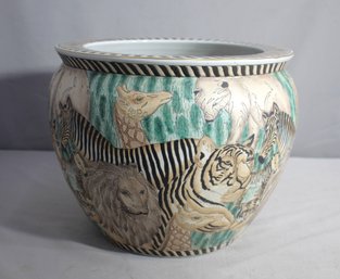 Safari-Themed Porcelain Planter By ACF - Made In China