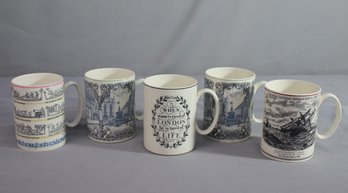 Group Of Five (5) Wedgewood Mugs