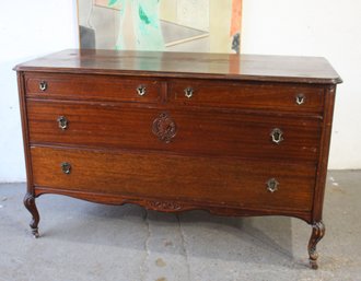 Antique Mahogany Sideboard With Intricate Carvings