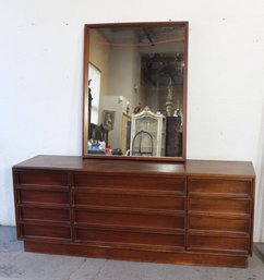 Brown & Saltman Mid 20th Century Modern 12 Drawer Dresser  Mirror
