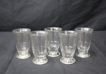 Set Of Five Vintage Glass Juice Tumblers: Classic Elegance