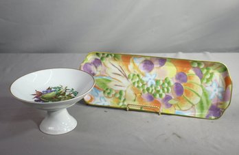 Laure Japy Paris Porcelain Tray & Haaman Ltd. Israeli Footed Compote Bowl