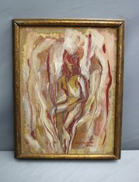 Lady Of The Smoke By Miriam Sowers, Oil On Masonite, Titled And Signed By Artist