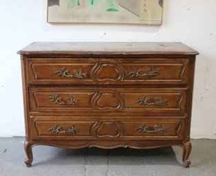 French Provincial Country Cherry Bombe Commode Chest Dresser