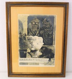 Vintage Limited Edition Lithograph The Ancients By Federico Castellon, Numbered And Signed