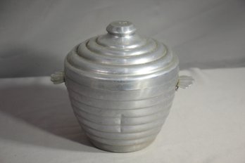 Vintage Italian Spun Aluminum Bee Hive Covered Ice Bucket