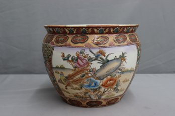 Chinese Satsuma/moriage Porcelain Koi Fish Cache Pot