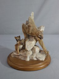 Mill Creek Studios Sculpture Maternal Refuge Cougar And Cubs Figure