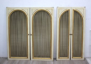 Pair Of Gilt And Cream  Color Doors -Remove From A French Cabinet