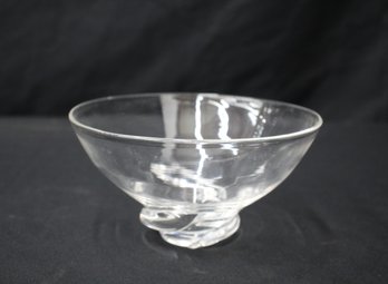 Vintage Steuben Glass Spiral 7' Lead Crystal Bowl Signed Mid-Century