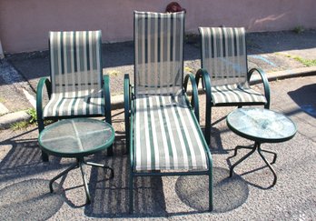 5pcs Patio Set - Three Chairs And Two Round Stands