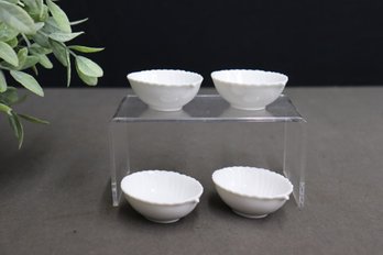 Group Lot Of Four Oblong Lotus Leaf Small Tea/Condiment Bowls