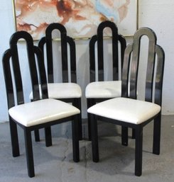 Set Of Four Vintage Italian Lacquer Dining Chairs