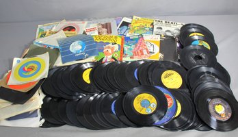 Eclectic Mix Of Vintage 45 RPM Records - Various Artists And Genres