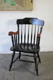 Phi Beta Kappa Faux Bamboo Black Armchair - NYU 1958 Alumni Collectible