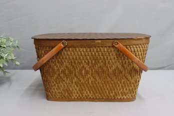 Vintage Red-Man Picnic Basket Mid Century Picnic Basket