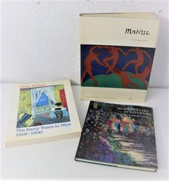 J- Three Fine Art Coffee Table Books - Two On Matisse And One On Manet