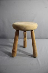 Vintage Rustic Wooden Three-Legged Milking Stool