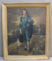 Vintage Framed Reproduction Print Blue Boy After Gainsborough