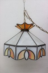 Tiffany-style Hexagon Bell Pendant Lamp