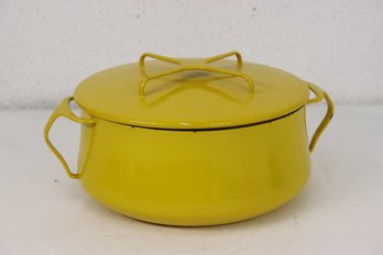 Large Vintage Kobenstyle Dansk/JensQuistgaard Yellow Enamel Dutch Oven