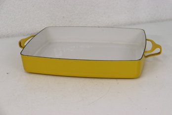 Large Vintage Jens Quistgaard/Dansk Kobenstyle Yellow Enamel Casserole Pan