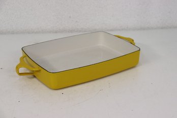 Small Vintage Jens Quistgaard/Dansk Kobenstyle Yellow Enamel Casserole Pan