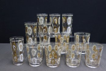 12 Highball Glasses Royal Mistresses Lady Hamilton Madame Du Barry Barware