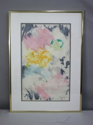 Framed Original Watercolor On Handmade Paper Signed By Artist, A. Harmon