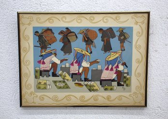 'Elma Pratt Signed Print 'The Three Maya Men'  Framed'