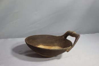 Wooden Artisan Hand Carved Single Handle Bowl