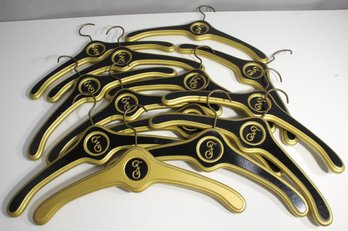 13 Black & Gold Wood Clothes Hangers