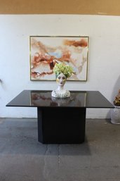Sleek Black Granite Dining Table