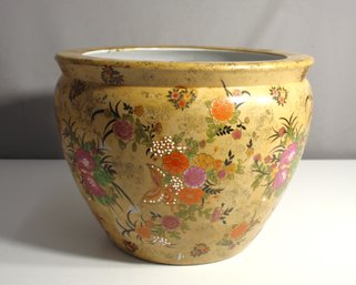 Chinese Pottery Porcelain Jardiniere Koi Fish Bowl