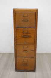 Vintage Oak 4 Draw File Cabinet
