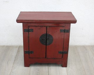 Antique Chinese Red Lacquer Cabinet