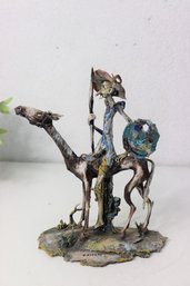 60's Vintage Lo Scricciolo T Moretto Signed Figurine Don Quixote Ceramic Figure