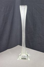 Magnificent Very Tall (3 Feet) Clear Glass Eiffel Tower Centerpiece Vase