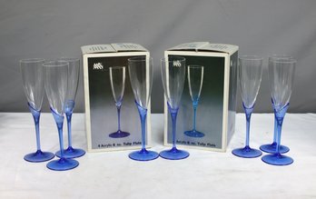 Original Box Of Mr. Man Acrylic 6oz Tulip Flutes - 4 Flutes And Original Mr. Man Box