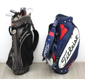 Pair Of Golf Bags And Clubs -Titleist And Sun Mountain