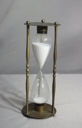 Vintage Solid Brass Hour Glass With Triple Watch Dial On One End