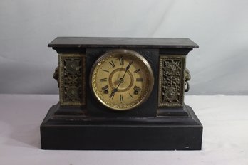 Antique Ansonia Mantel Clock With Key And Instructions