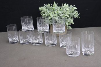 8 Mikasa Park Avenue Vertical Cut Crystal Old Fashioned Glasses And 2 Highballs