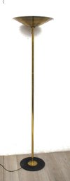 1980s Postmodern Brass Torchiere Floor Lamp