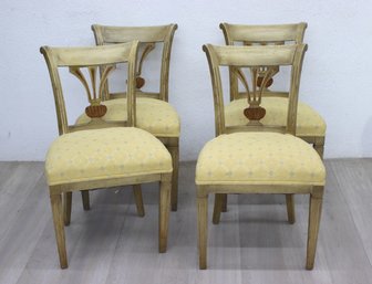 Group Lot Of 4 Hollywood Regency Style Sploosh Back Side Chairs